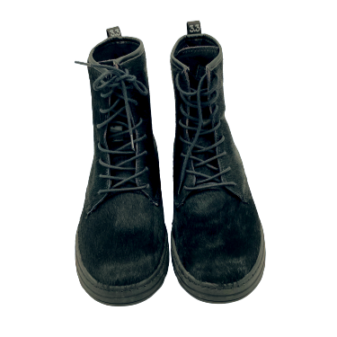 Textured Lace-Up Combat Boots