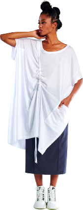 Oversized Asymmetrical Drawstring Tee – Effortless Urban Style
