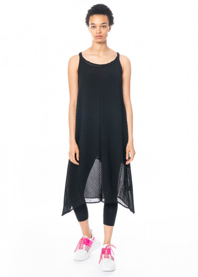 Elegant Sheer Pleated Midi Dress