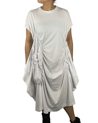 Ruched Draped Midi Dress