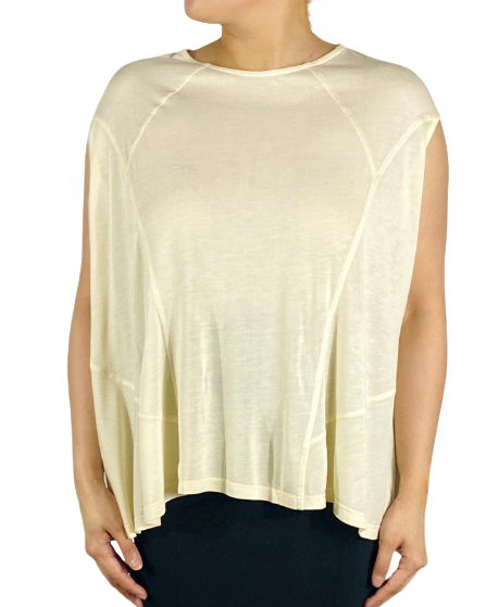 Stitch Detailing Flowy Cap-Sleeve Top Stitch Detailing Flowy Cap-Sleeve Top