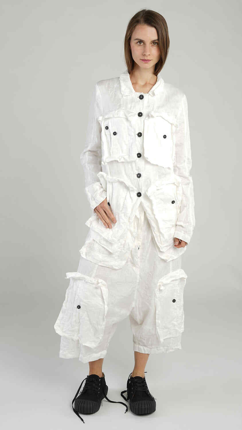 White Multi-Pocket Utility Jacket