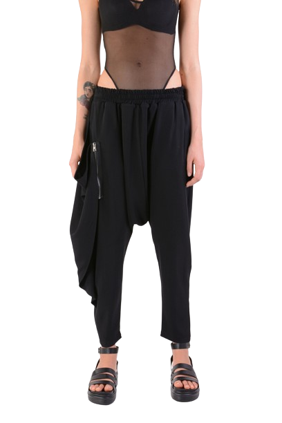 Asymmetrical Draped Harem Pants – Modern Urban Statement