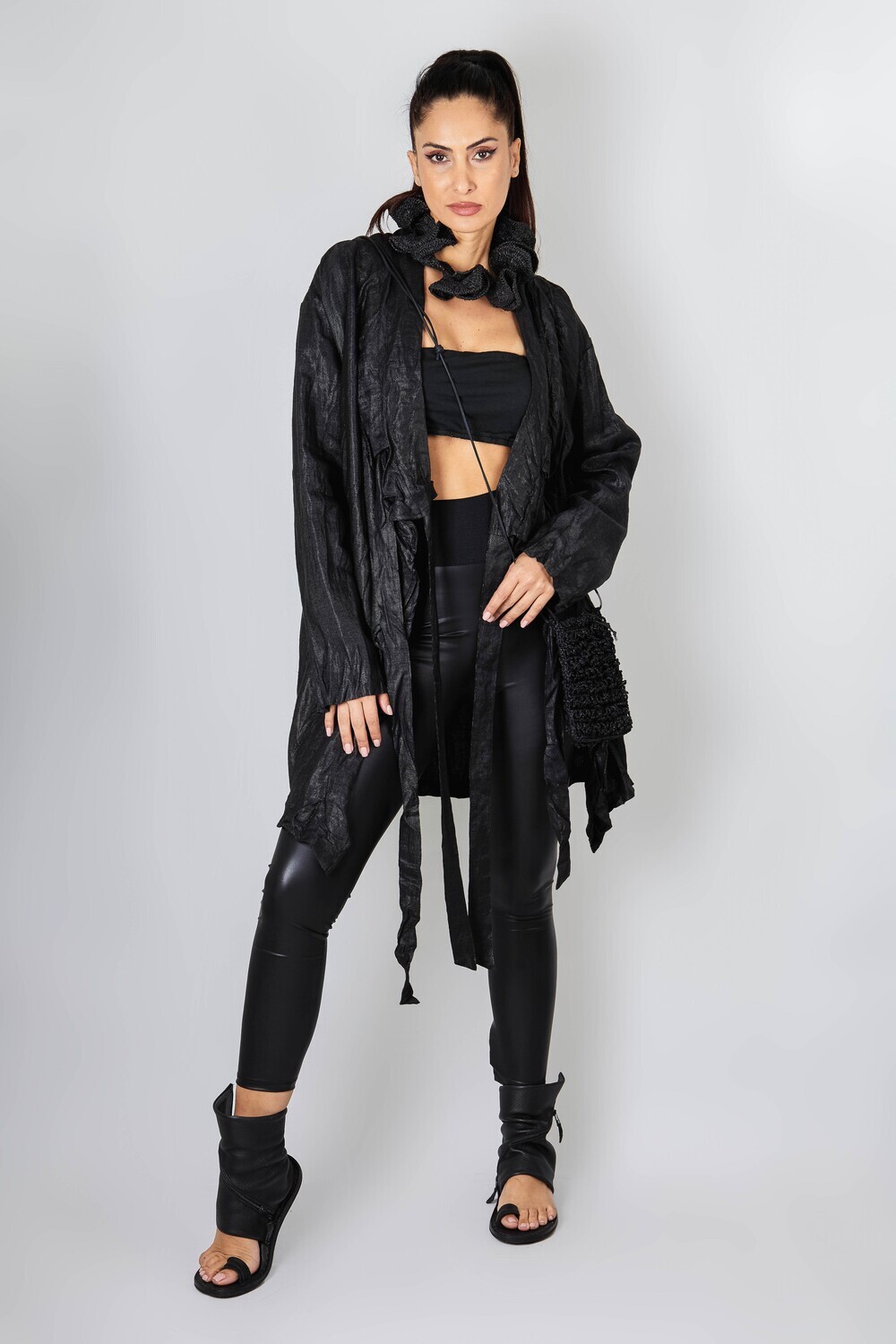 Crinkled Longline Cardigan – Lightweight Urban Layer