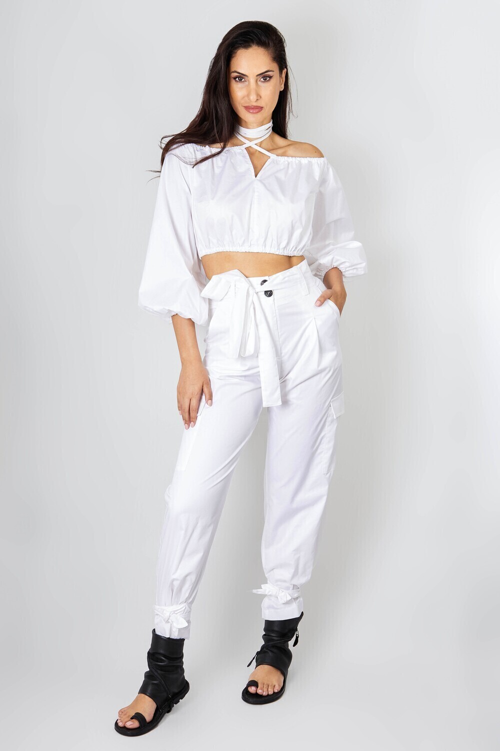 White Boho-Chic Two-Piece Set