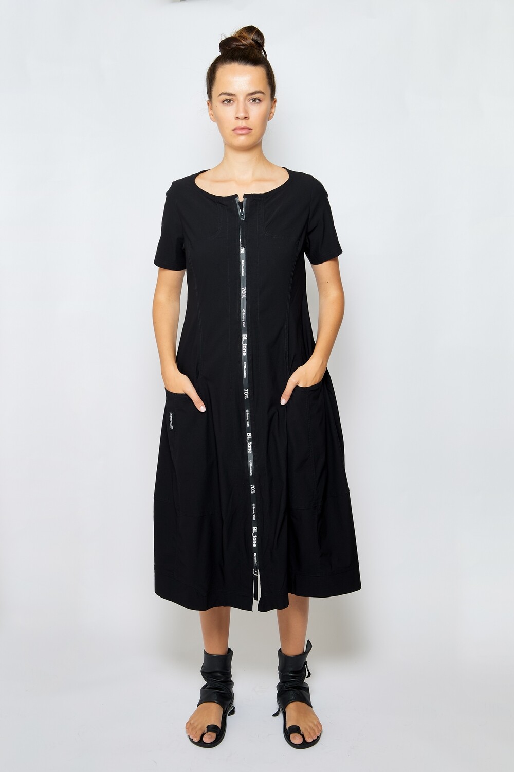 Zip Front Midi Dress – Sleek Modern Minimalist Dress