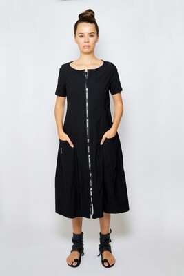 Zip Front Midi Dress – Sleek Modern Minimalist Dress Zip Front Midi Dress – Sleek Modern Minimalist Dress
