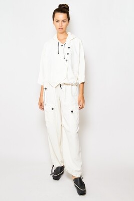 Utility Wide-Leg Pants Coated