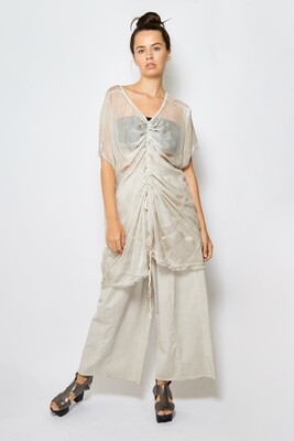 Wide-Leg Raw Hem Pants