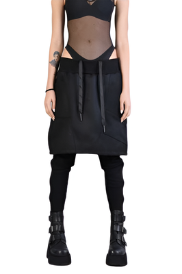 Avant-Garde Layered Skirt-Pants Hybrid – Edgy &amp; Fluid Design