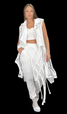 Bohemian Edge Avant-Garde Textured Harem Pants