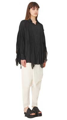 Effortless Elegance Crinkled Oversized Button-Up Shirt