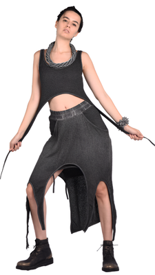 Futuristic &amp; Bold Edgy Knit Crop Top
