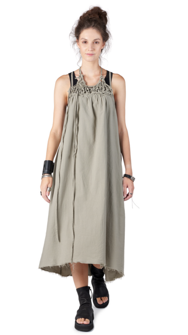 Sage Green Gathered Maxi Dress – Elegant Flowing Silhouette
