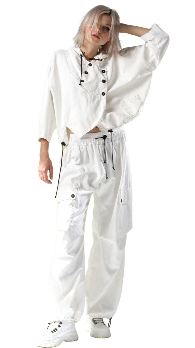 Coated Utility Cropped Hoodie Jacket – Urban Edge Redefined