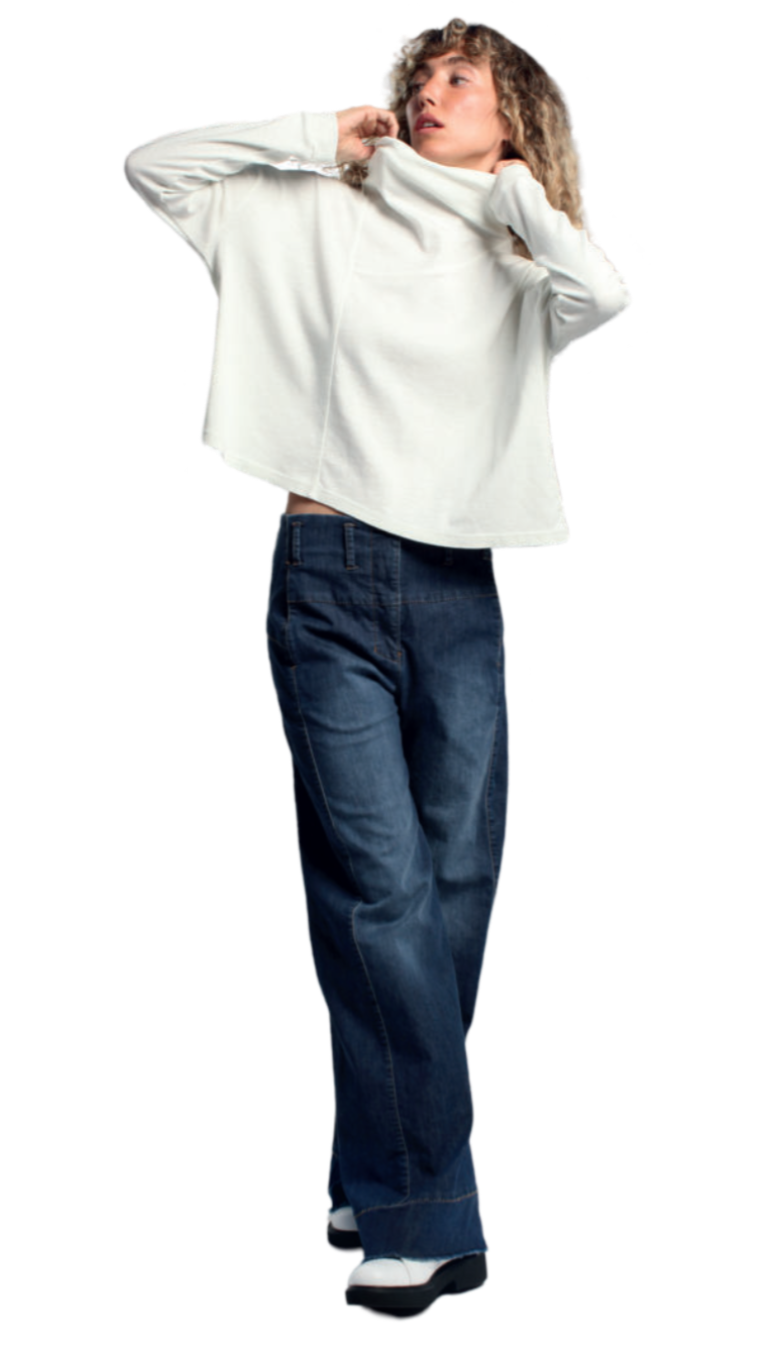 Cowl Turtle Neck Drop Shoulder Sweater – Relaxed Elegance