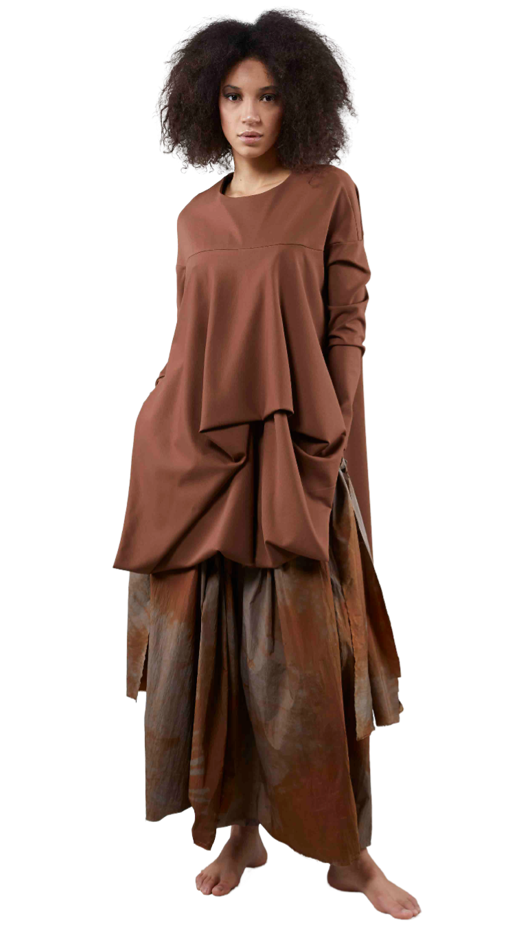 Draped Brown Tunic – Effortless &amp; Earthy Style