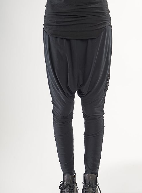 Avant-Garde Black Drop Crotch Pants