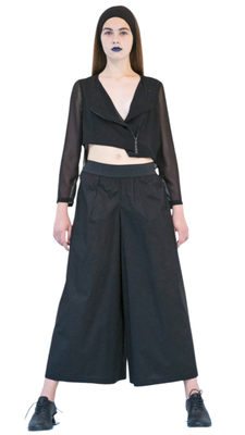 Wide-Leg Cropped Pants