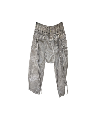 Distressed Utility Harem Pants – Edgy Relaxed Fit Trousers