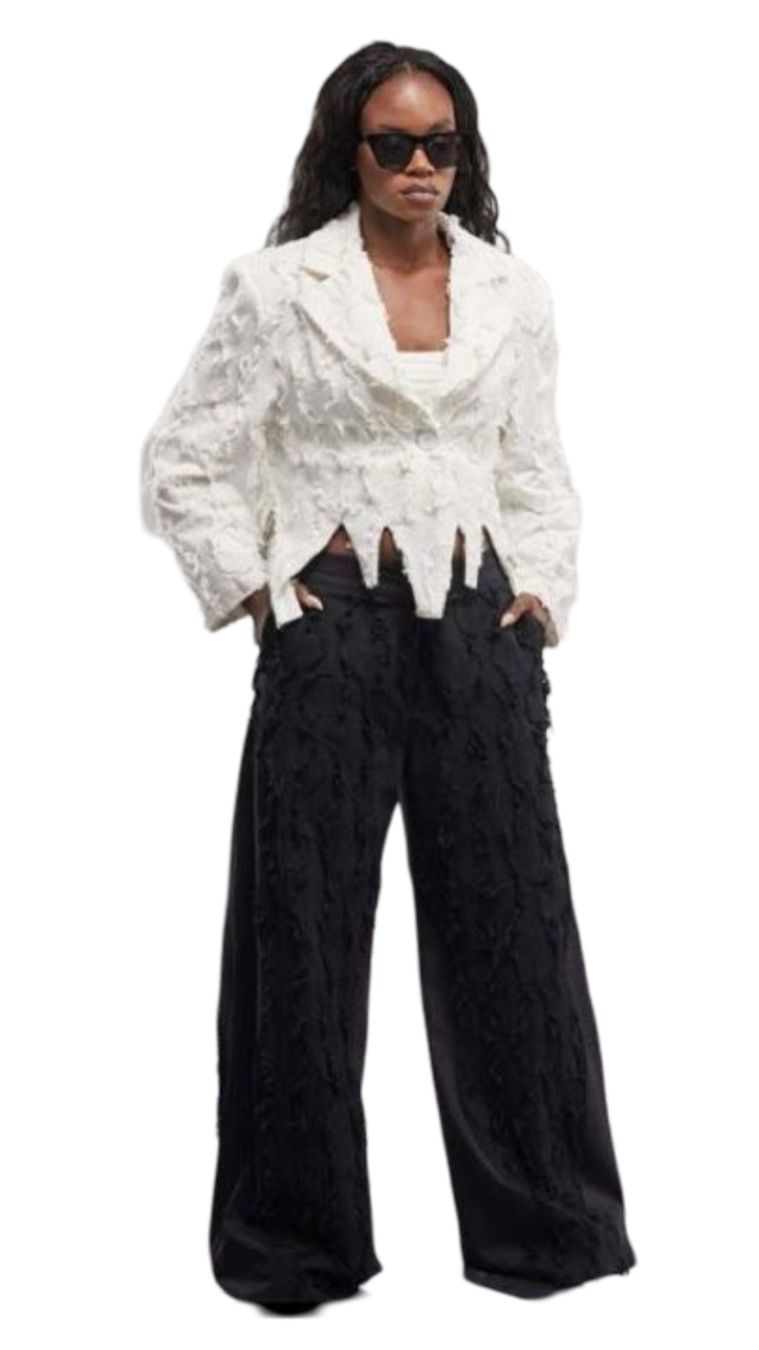 Distressed Textured Blazer – Edgy Minimalist Outerwear