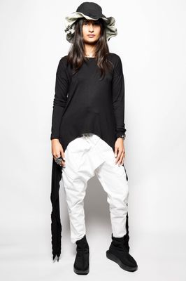 Black Draped Longline Sweater