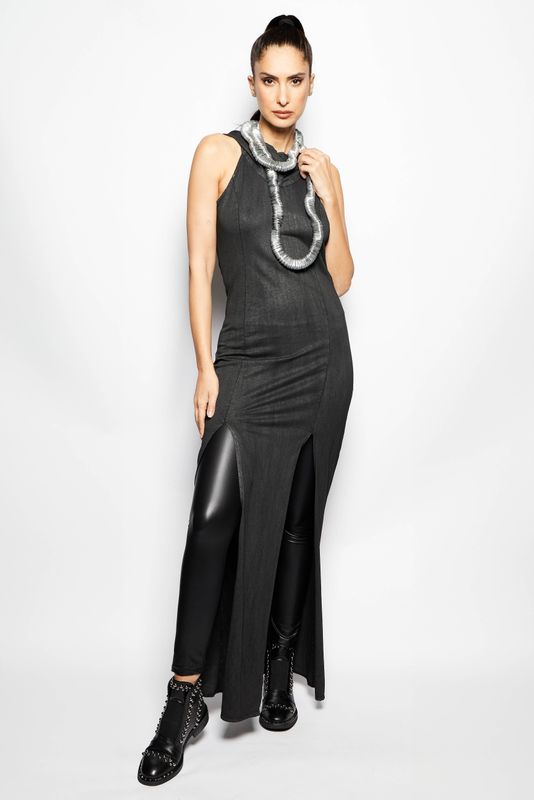 Sleeveless Maxi Dress with Front Slit – Elegant Evening Dress for Women
