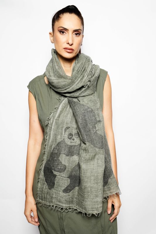 Abstract Panda Print Scarf