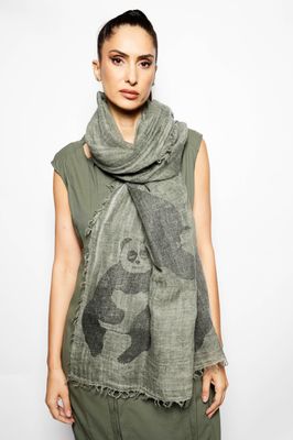 Abstract Panda Print Scarf