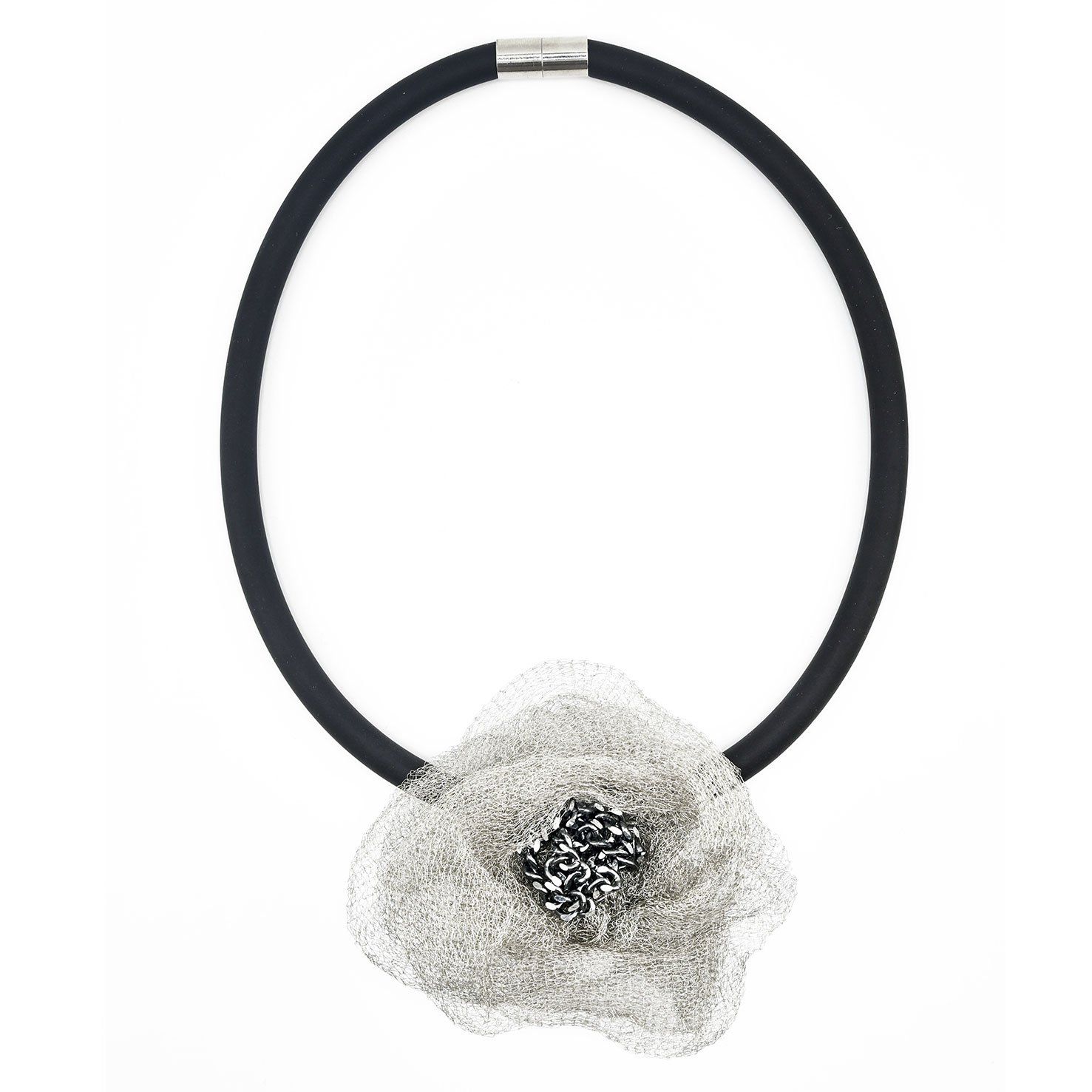 Contemporary Mesh Floral Necklace