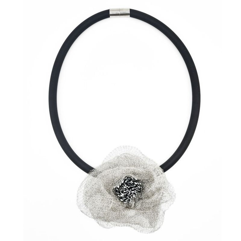 Contemporary Mesh Floral Necklace