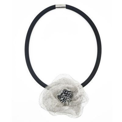 Contemporary Mesh Floral Necklace
