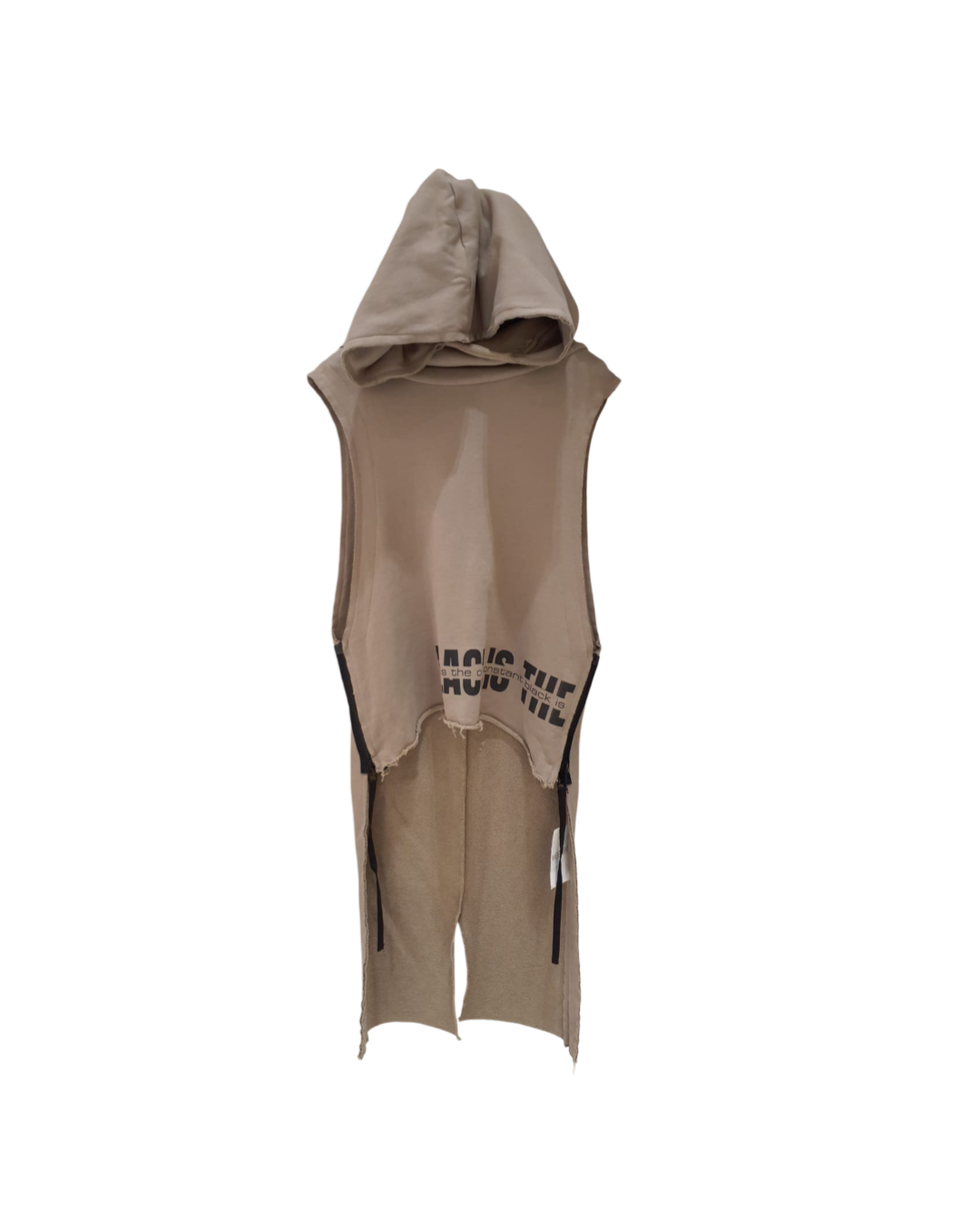 Distressed Hooded Sleeveless Vest – Urban Casual Layering Piece