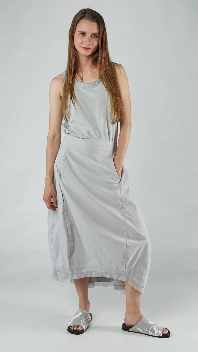 Light Grey A-Line Midi Skirt – Minimalist Everyday Elegance