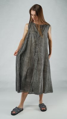 Linen Sleeveless Midi Dress