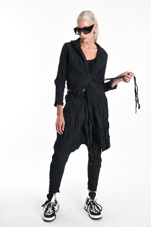 Crinkled Wrap Jacket Cardigan