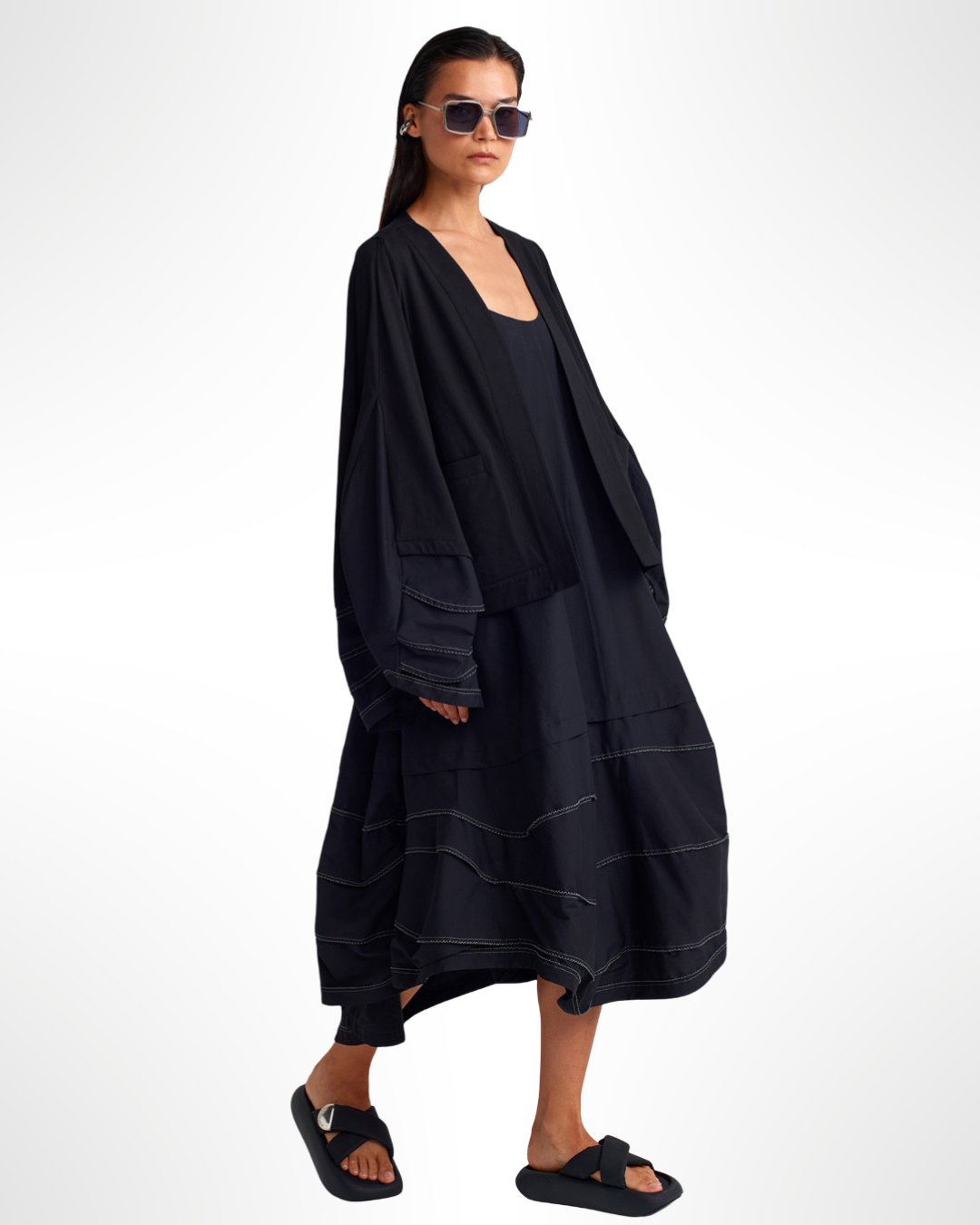 Kimono-Inspired Jacket – Statement Sleeve Minimalist Outerwear