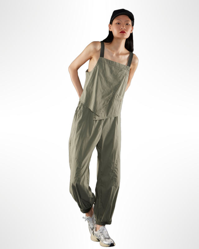 Asymmetrical Olive Green Cropped Top