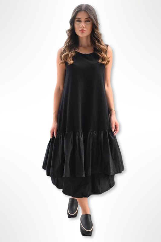 Moon-shadow Ruffle Tunic Dress