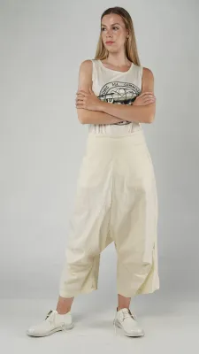 Relaxed Drape Cropped Pants Trousers