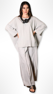Soft Structure Wide-Leg Trousers
