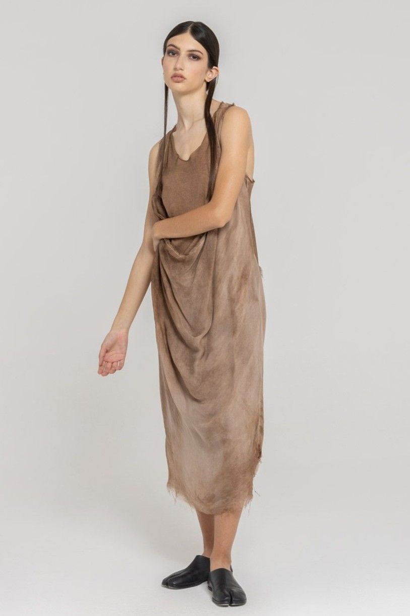 Draped Layered Midi Dress