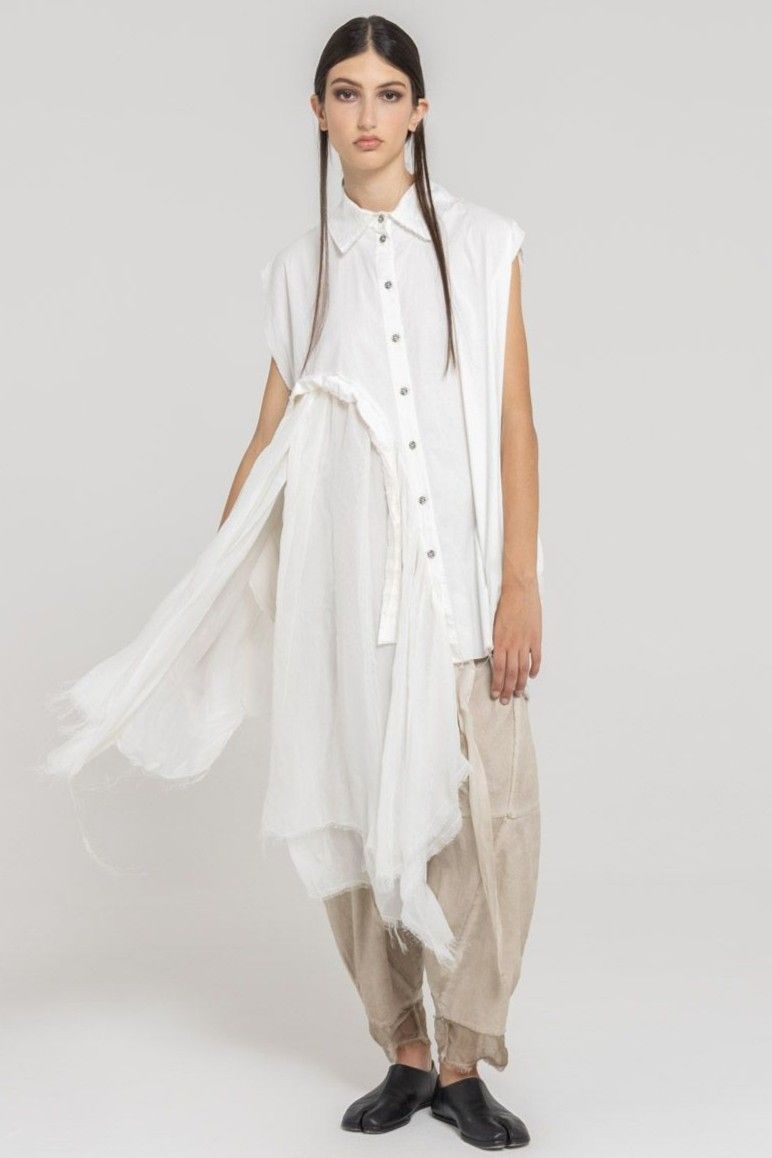 Asymmetrical Draped Shirt Dress