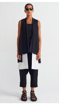 Sleeveless Open-Front Vest