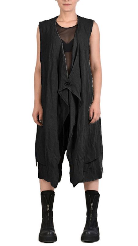 Draped Sleeveless Cardigan – Urban Minimalist Layer Draped Sleeveless Cardigan – Urban Minimalist Layer