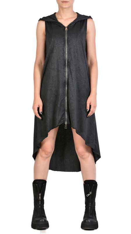 Women&#39;s Sleeveless Zip-Up Hoodie Dress – Avant-Garde Streetwear