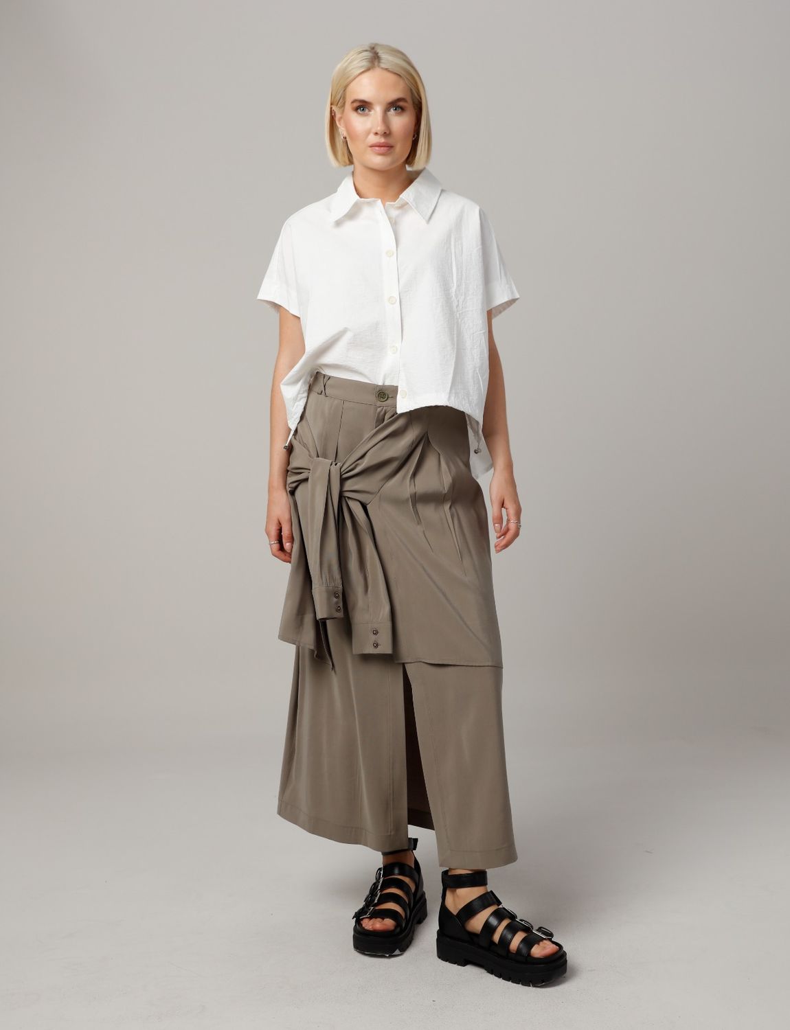 Modern Draped Wrap Skirt
