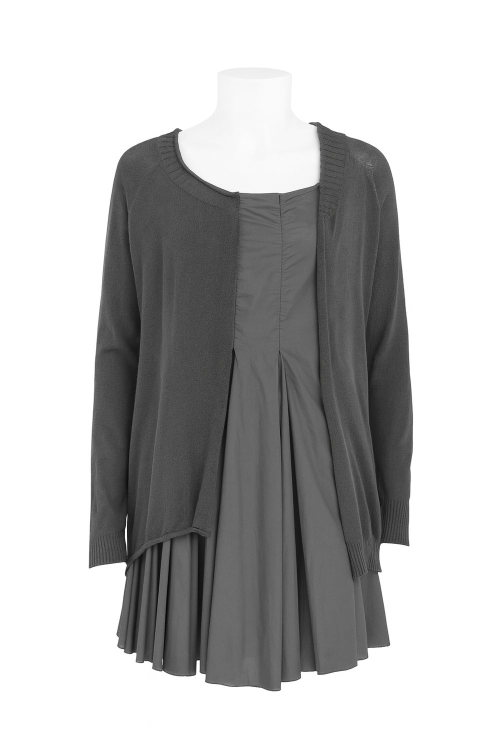 Black Layered Cardigan Dress