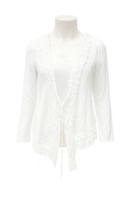 White Ruffled Cardigan