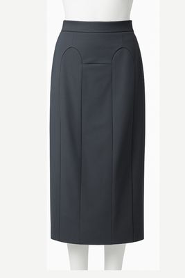 Black Structured Midi Skirt